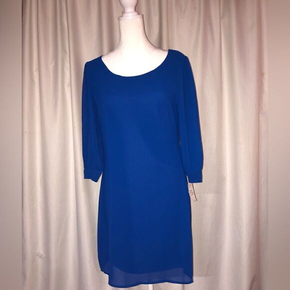 💕5️⃣Body central blue size Small dress with cut out design on the back NWT - Picture 2 of 4